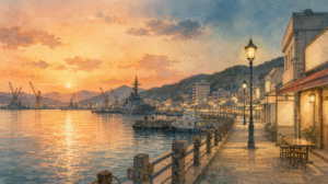 呉の夜はどう過ごす？夕暮れから夜更けまでの時間の使い方のイメージイラスト