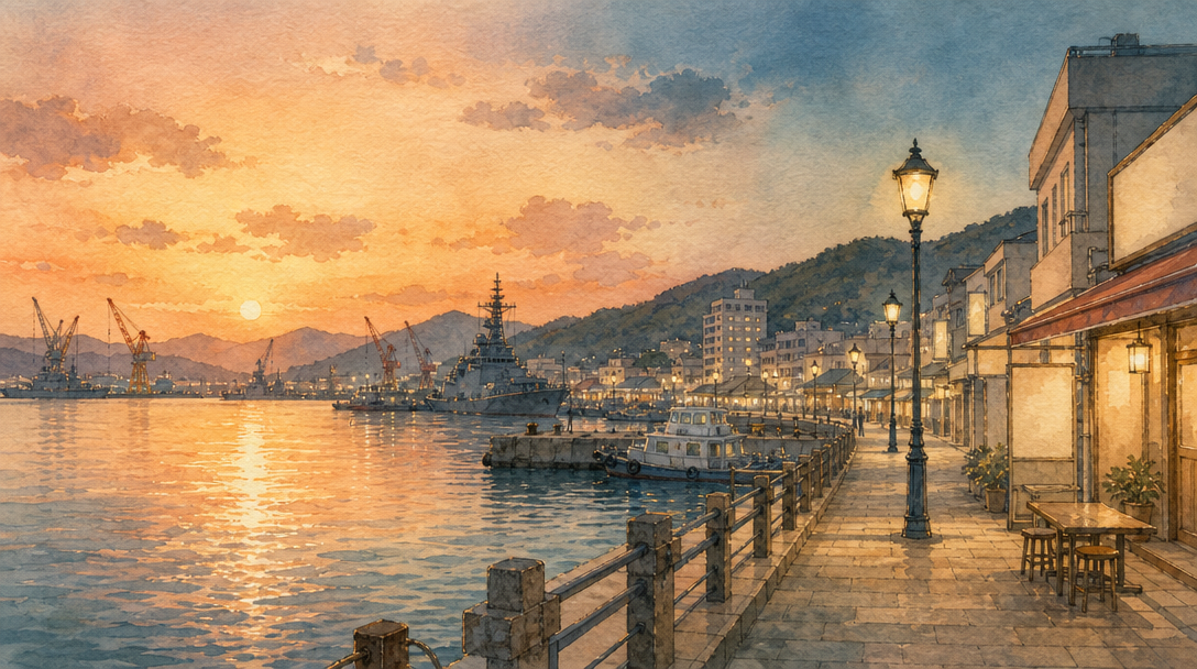 呉の夜はどう過ごす?夕暮れから夜更けまでの時間の使い方のイメージイラスト